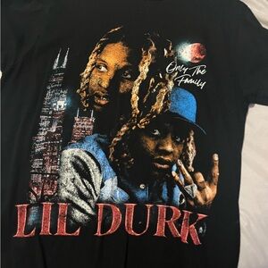 Lil Durk Graphic Art T-Shirt - Black Size M ( like new )
